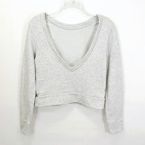 Club Monaco Scoop Back Semi Cropped Sweatshirt